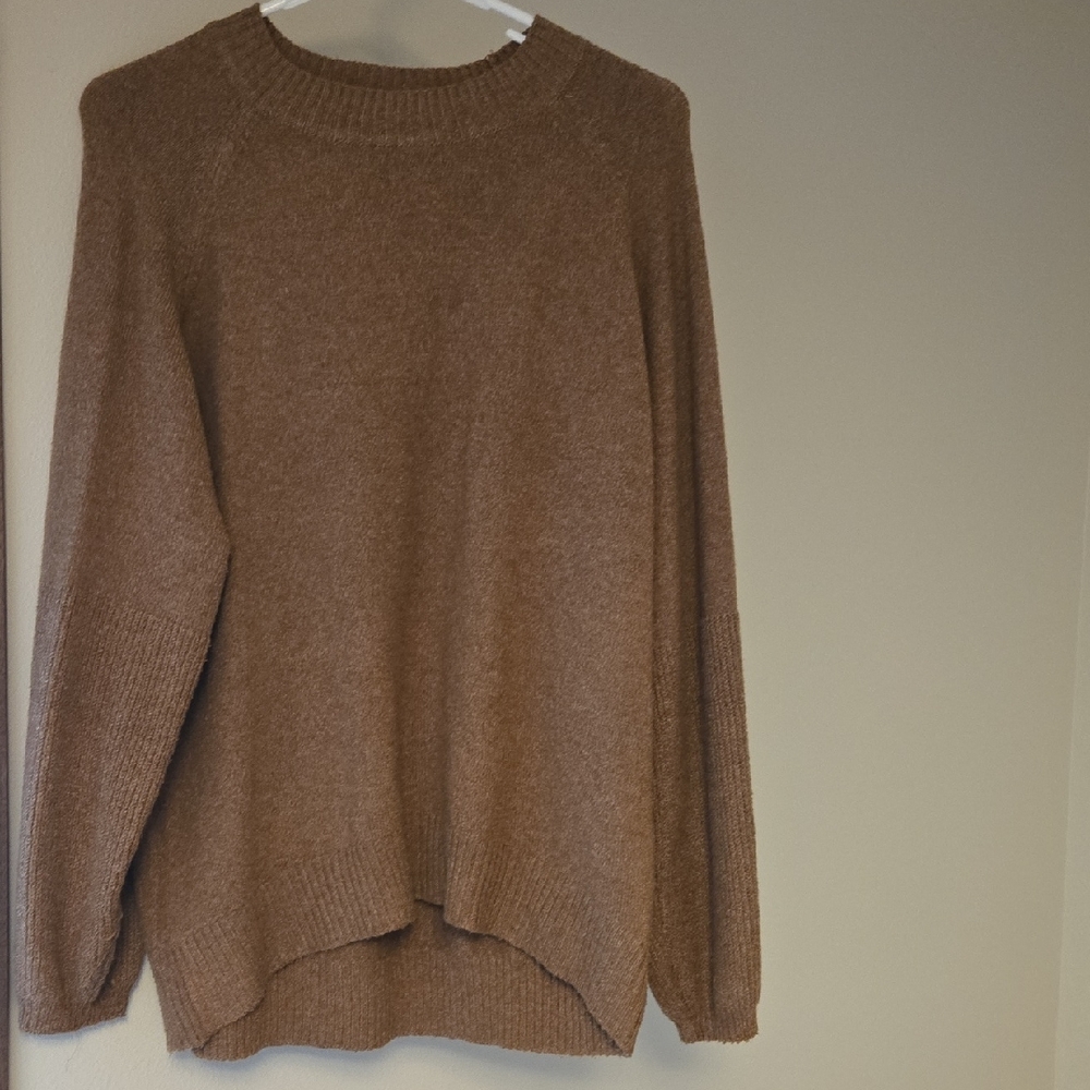 Nine West Camel Brown Crewneck Knit Sweater